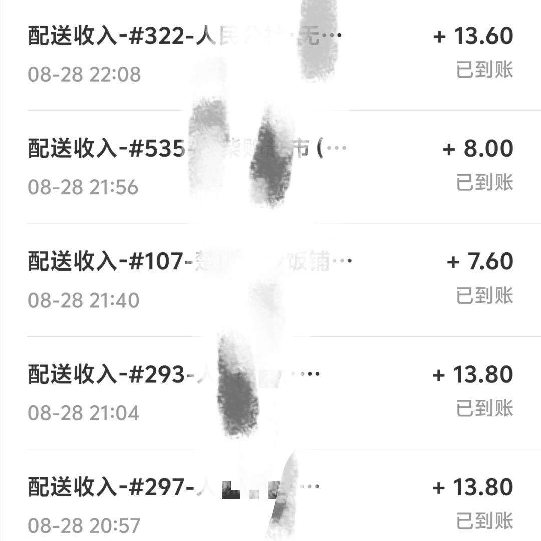 林辉的配送记录，雨天配送的收入单价更高
