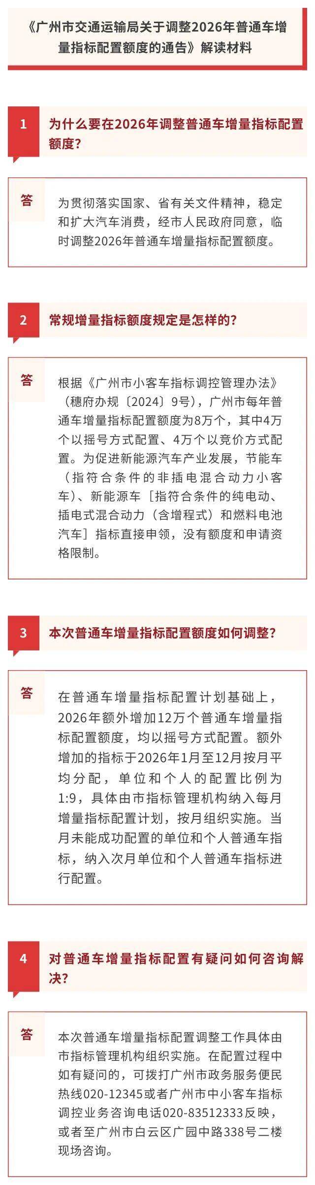 一图读懂2026年普通车增量指标配置额度调整