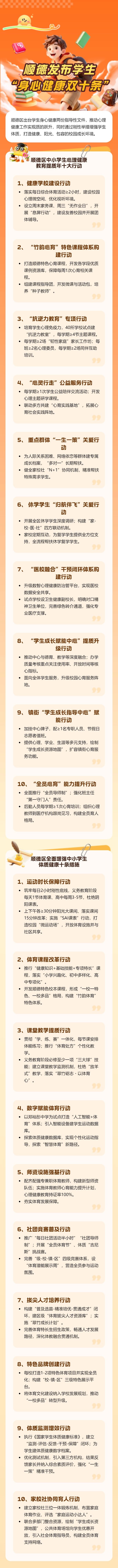 顺德学生“身心健康双十条”，图源顺德融媒
