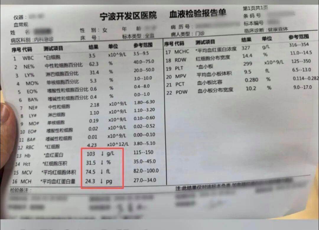 女子体检报告。 女子体检报告。