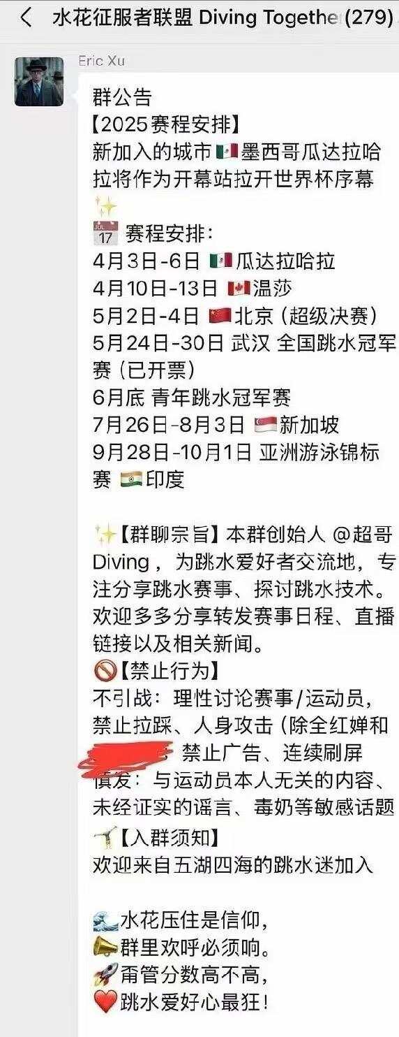 名为“水花征服者联盟DivingTogether”的微信群 名为“水花征服者联盟DivingTogether”的微信群