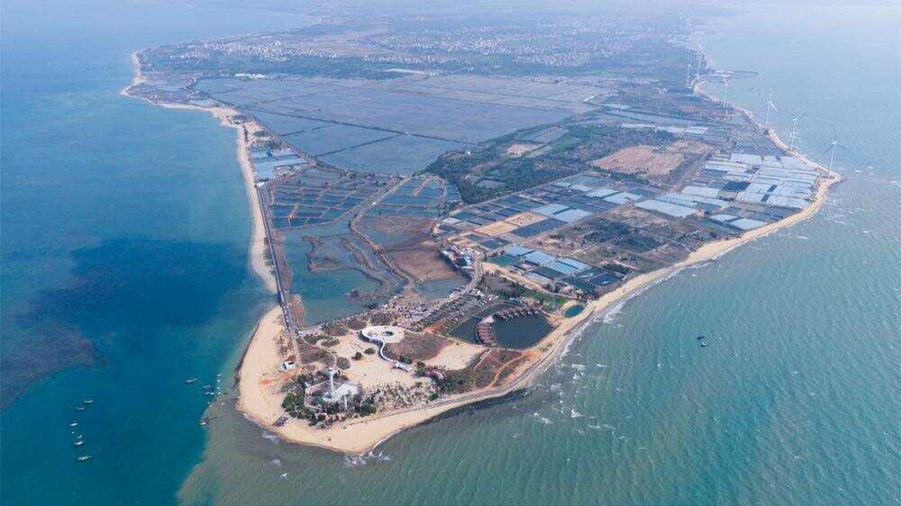徐闻盐场生态海盐生产基地航拍图 徐闻盐场生态海盐生产基地航拍图