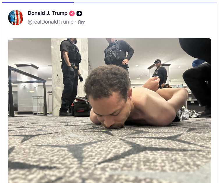  特朗普在社交媒体发布的相关图片