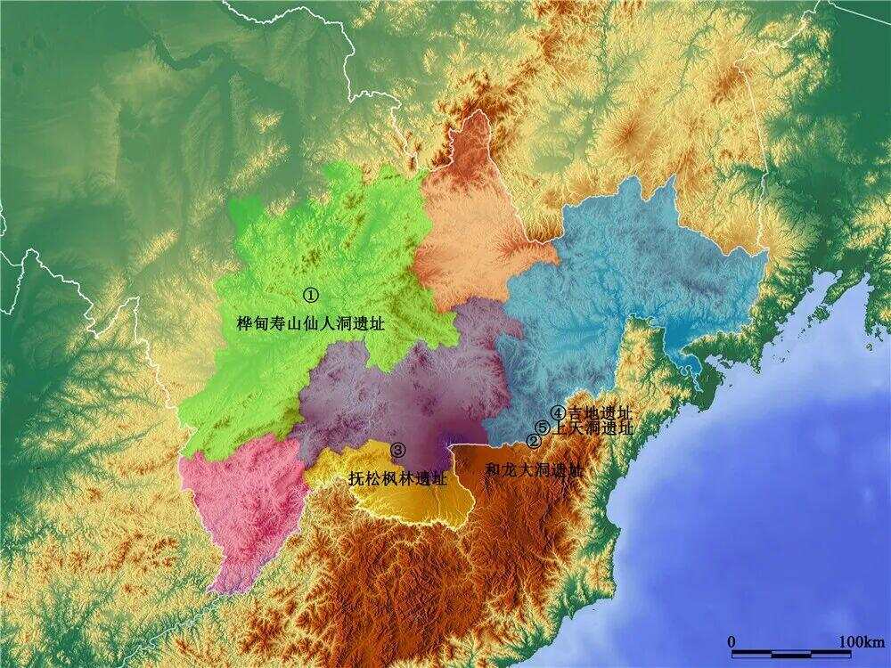  吉林东部长白山地区古人类遗址调查与研究项目实施范围示意图