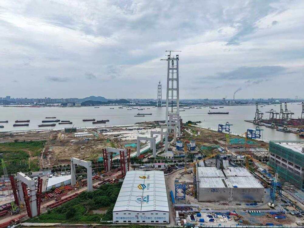 狮子洋大桥已转入上部结构施工